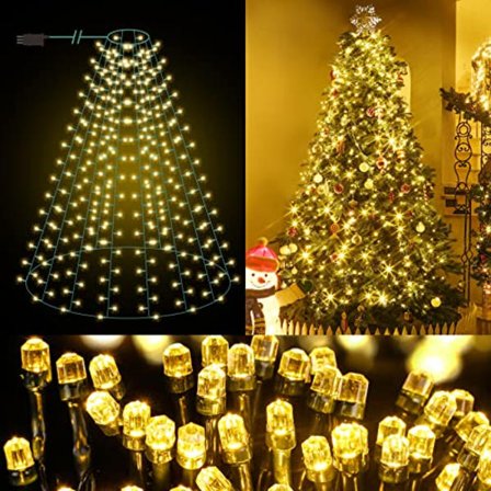 Julklappsljus för julgran, Elktry [Diamantformad] 2x10 linjer 400 LED-lampor Julsträngljus Strömförsörjt