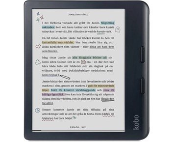 Kobo Libra Colour - Black - Vattentålig 7" läsplatta med färgskärm