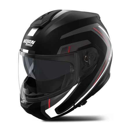 Kask Szczękowy Nolan N100-6 Radiante Czarno/Silver/Czerwony Matowy XXXL