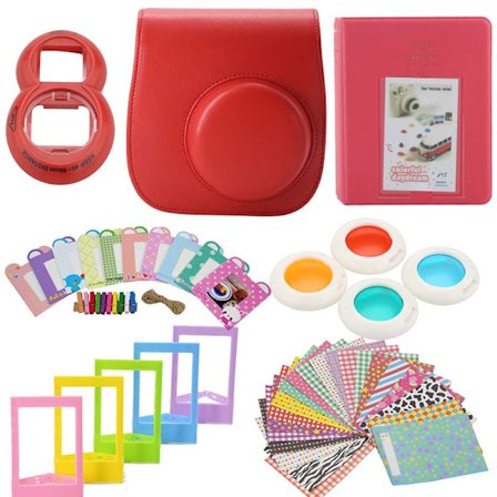 Instax Mini 8/9 Set: Färgade Linser, Selfiespegel & Album