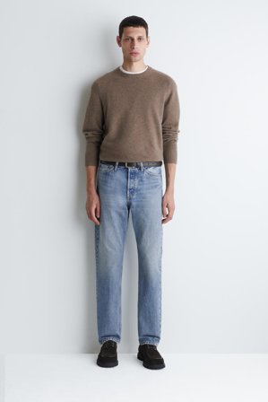 COS Men's Maglione Girocollo In Cashmere Senza Cuciture in Marrone