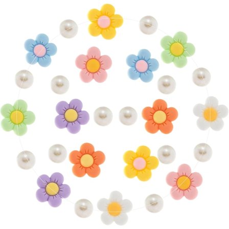 Blomster Sko Charms for Tresko Sandaler Armbånd Tilbehør Dekorasjon, Søte Sommer Tusenfryd Sko Charm for Voksne Kvinner Bursdagsfest Gave