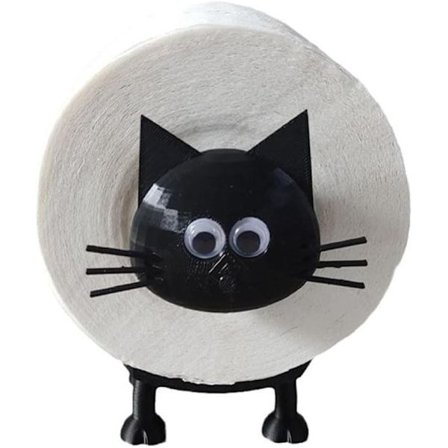 Kitty The Toilet Cat - Toalettpappershållare, Toalettpappershållare Fristående, Toalettpappershållare Stativ, Kattpappershanddukshållare för Badrum