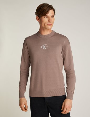 Calvin Klein Jeans Monologo Sweater - Brown - M