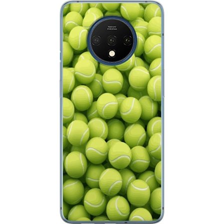 Kompatibel Mobilcover til OnePlus OnePlus 7T Mønster af grønne tennisbolde i høj detalje, sporty motiv med gentagende tekstur og stærke farver for