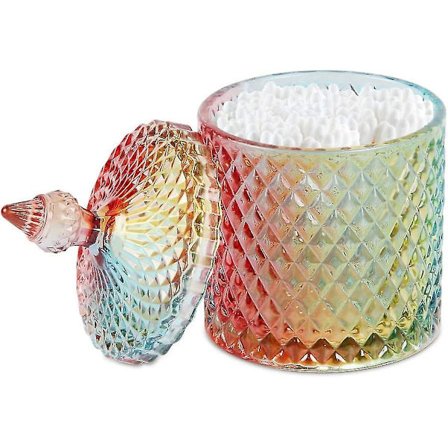 Apotekerkrukke, 20 Oz Glass Qtip-holder med lokk