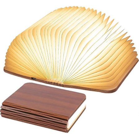 Foldbar LED boglampe i træ, valnød LED bordlampe, USB natlampe, genopladelig boglampe, stemningslampe, 360° foldbar magnetisk boglampe (9 [GKS]