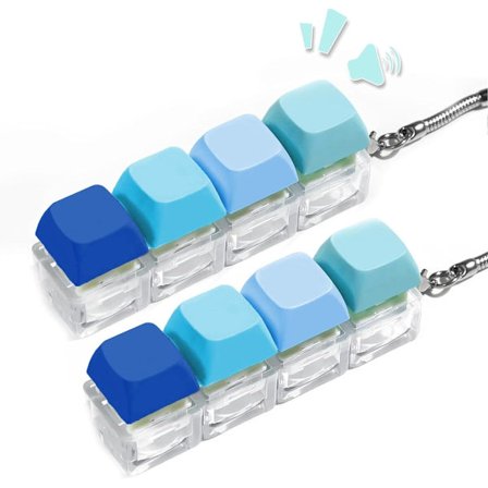 Näppäimistö Fidget Lelu, Näppäimistö Fidget Avaimenperä Anti Stress Lelu 2 Pakkaus Sininen Liukuväri Stressiä Lievittävä Mini Näppäimistö Lineaarinen 