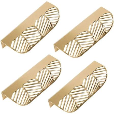 Bladformet håndtag af zinklegering (4 tykke 9025 børstede kobbertråde),