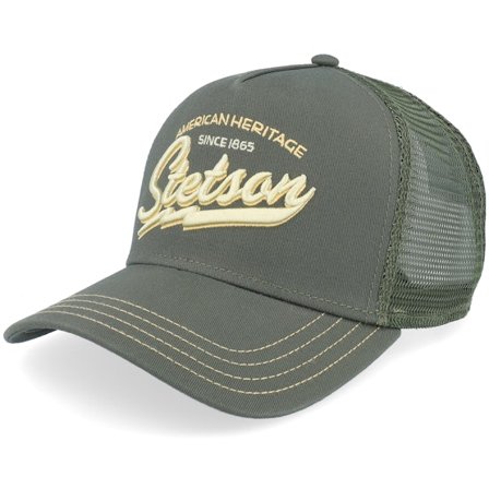 Stetson - Grønn trucker Caps - American Heritage Classic Olive Trucker @ Hatstore