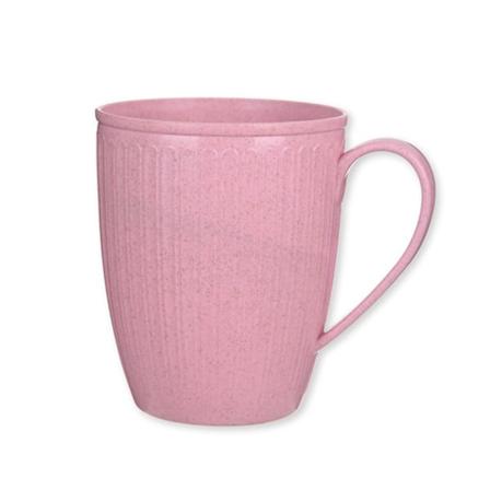 500 ml:n vehnänolkikupillinen muovinen tee- ja kahvivesimuki kahvalla kylpyhuonetarvikkeet (vaaleanpunainen)