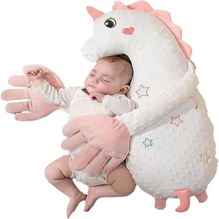 Baby Pude, Automatisk Klapning 3 Niveauer Justerbar, Sovhjælpemiddel til Babyer Hvid