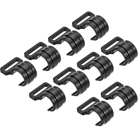 Pakke med 10 teltstang C-klips - Plastikklemmer til teltkrog, markisefiksering