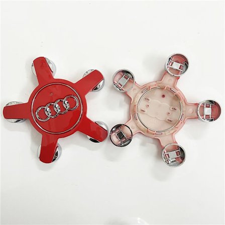 Passer til Audi 134mm femklør fotdekkdeksel navkapsel logo A6 A4L-Audi 5-klør konveks rød (firepakning)