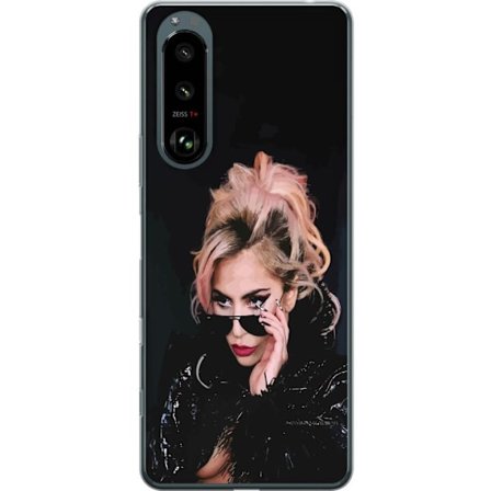 Kompatibelt Mobildeksel til Sony Xperia 5 III Lady Gaga portrett med solbriller og dramatisk sminke i mørk glamorøs stil