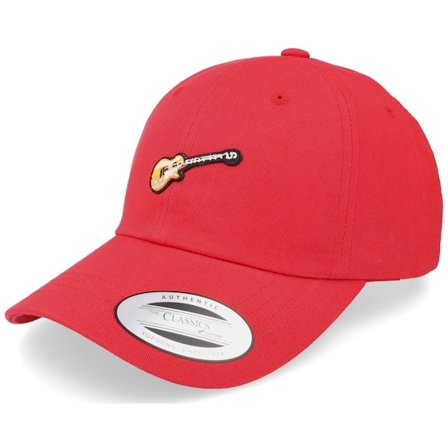 Abducted - Rouge unconstructed Casquette - Lp Guitar Patch Red Dad Cap @ Hatstore