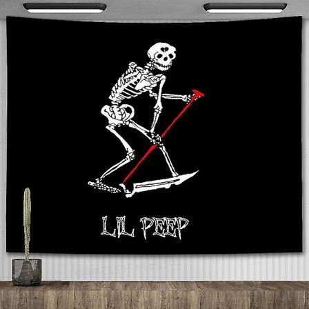 Lil Peep Väggbonad Hängande Titta På Himlen Konst Väggbonad Filt Svart Hippie Häxkonst Väggbonader Estetisk Rum Dekoration