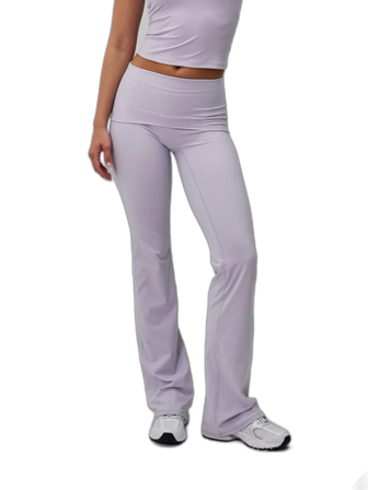 Neaty Fold Over Flare Pants - Lilac Mist