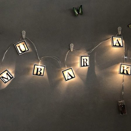 2m 10 LED Eid Mubarak LED-ljusslinga Ramadan Lykta 10 10