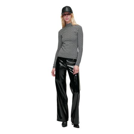 Karl Lagerfeld Monogram Long-Sleeved Top Sort, Dame