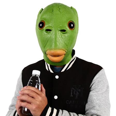 Sjov Grøn Fisk Hoved Maske Halloween Voksen Karneval Fest Cosplay Kostume Hovedbeklædning Latex Maske Maskerade Tricky Rekvisitter Green Fish