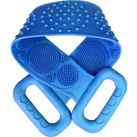 Silikon ryggskrubber, dusj bade silikon kroppsmassasje børste - blå