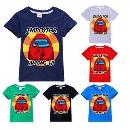 Among us lasten T-paita Impostor Sssshhhh Game Crewmate - Perfet Black Svart 130