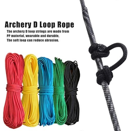 Bueskydning D Loop Reb til Compound Bue Streng Udløsermateriale, 3M Holdbar Nockingssnor (Sort/Rød/Gul/Blå/Grøn)