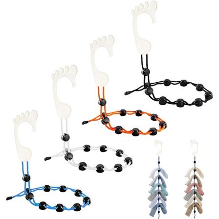 4 pakke sokkeorganisatorer, sokkeklemmer, vasketøjsværktøjer til vask, tørring og opbevaring af par sokker