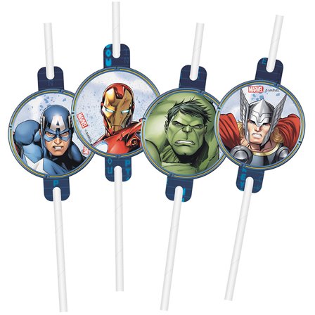 Avengers Sugrör 4-pack