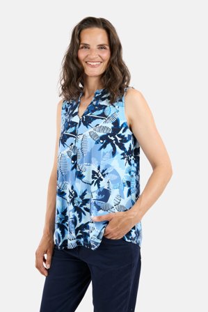 SIGNATURE - Top - Blå Mix - Mønstret
