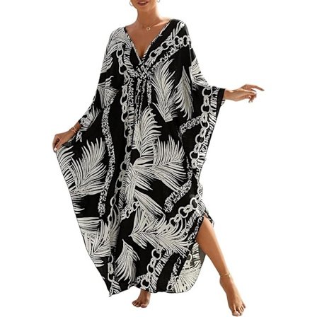 Kaftankjoler Cover Up til Badetøj Kvinder Plus Size Dyreprint Kaftan Resort Kjole