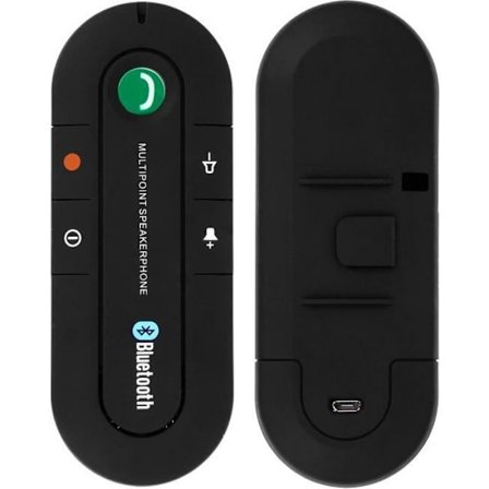 Kit Handsfree - Bluetooth - Multipoint - Solskyddsfäste - Cigarette lighter-laddare - Svart