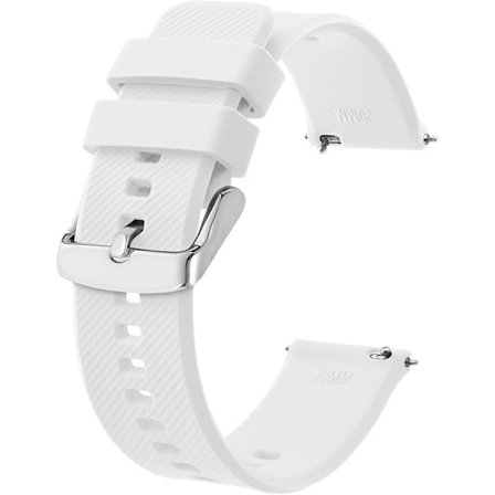 1 kpl Kellon ranneke 20mm, Pikakiinnitteinen silikoninen kellon ranneke miehille ja naisille, valkoinen