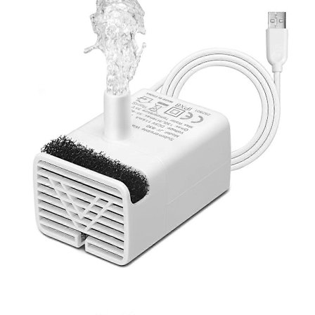 Kattvattenfontänpump, -830 Ersättningspump för vattenfontän i rostfritt stål för husdjur, USB-pump för