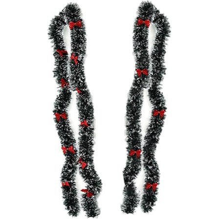 Jul Tinsel Girlander 2st 78,7 tum 24 Røde Sløyfer Diy Julegirlander Hengende Juledekorasjon for Juletrær Pise Pise Hoveddør Håndledds Girlandere