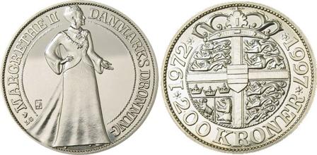 Danmark 1997 - Dronning Margrethe regeringsjubilæumsmønt - 200 kr. sølvmønt