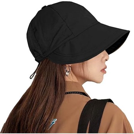 Svart spetsig solhatt för kvinnor 56-58 cm, snabbtorkande enfärgad basebollkeps, sommarstrandhatt, solhatt, utomhusgolf
