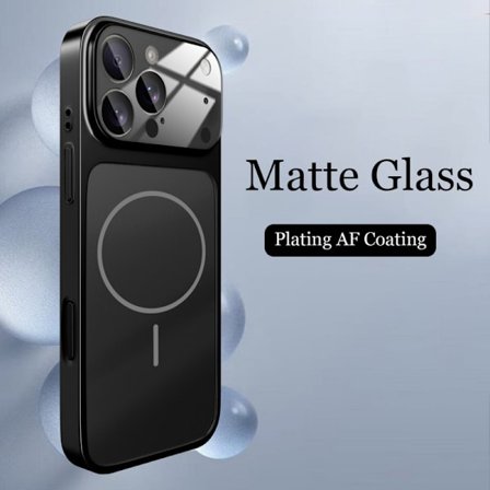 Glas Nano Mat Etui Til iPhone 17 Air 16 15 14 13 Pro Max 17Pro Magnetisk Til Magsafe Trådløs Opladning