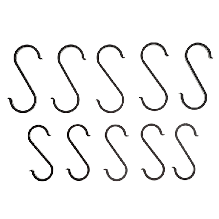 10-pack multifunktionella krokar för dörr, klädhängare, garderob, klädförvaring (10 x 8,5 cm, svart)