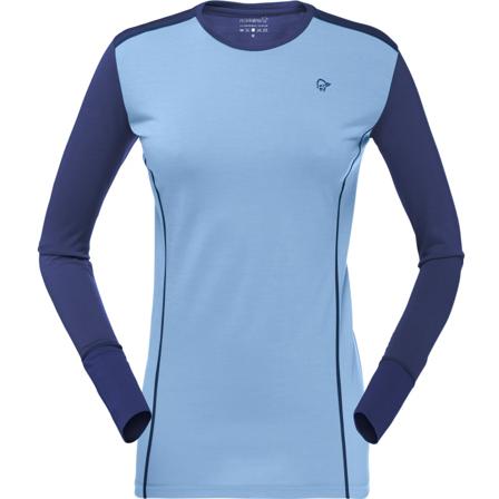 Norrøna Women's Wool Round Neck Women base layer tops Blue L