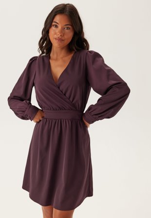 BUBBLEROOM-Wrap Satin Dress-M
