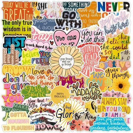 Galaxy 50 kpl Sötiä Coolia Inspiroivia Lainaus Tarroja, Inspiroivia Lainaus Tarroja, Esteettinen Tarrasetti