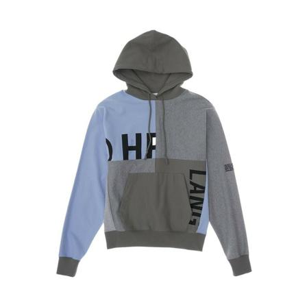 Helmut Lang Patchwork Hoodie , Grijs , Heren , Maat: S