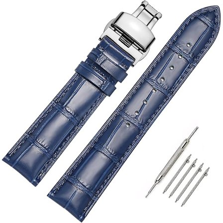 Pikalukollinen nahkainen kellon ranneke perhoslukolla 20mm