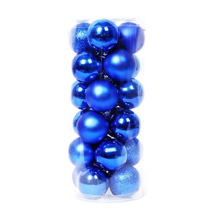 Joulupallokoriste 24 kpl/laatikko Joulukuusen riippuvat koristeet loma-, häät- ja kodinsisustukseen