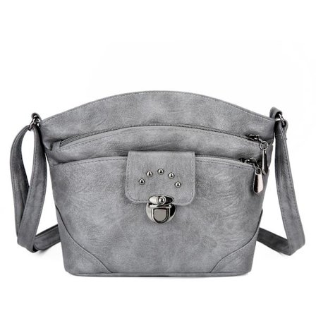 Kvinnors crossbodyväska Multi Pocket axelväska Svart Lätt Vattentät Dam Tote Bag Mjukt läder Messenger Bag Rem Justerbar axel(g