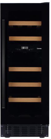 Cylinda Vinkyl, 30 cm bred, två zoner, innerbely - Smal vinkyl med 2 temperaturzoner och LED-belysning