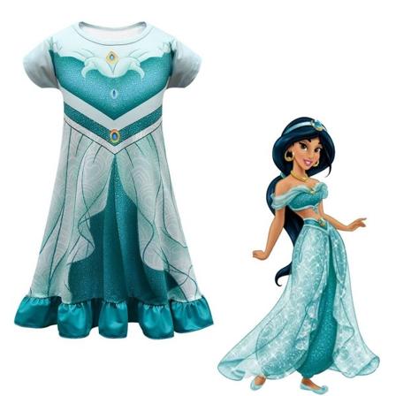 Piger Jasmine Princess Dress Fest Cosplay Kostumekjole - Perfet 7-8 Years