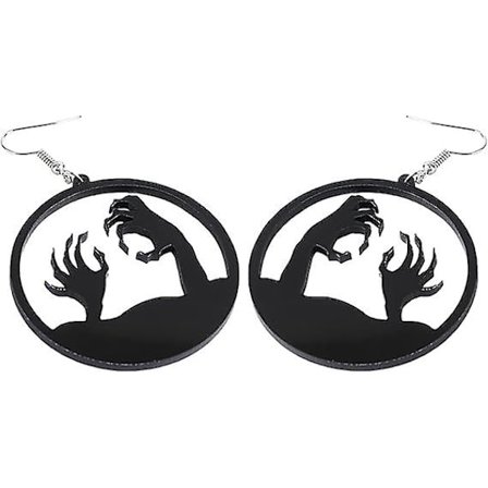 Halloween Øreringe til Kvinder Halloween Hoop Øreringe Spøgelse Hånd Mørk Gotisk Akryl Dingle Øreringe Uhyggelige Halloween Drop Øreringe til Kvinder 